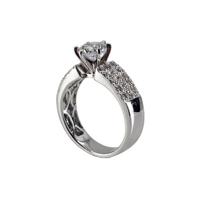 18 karat white gold diamond semi-mount