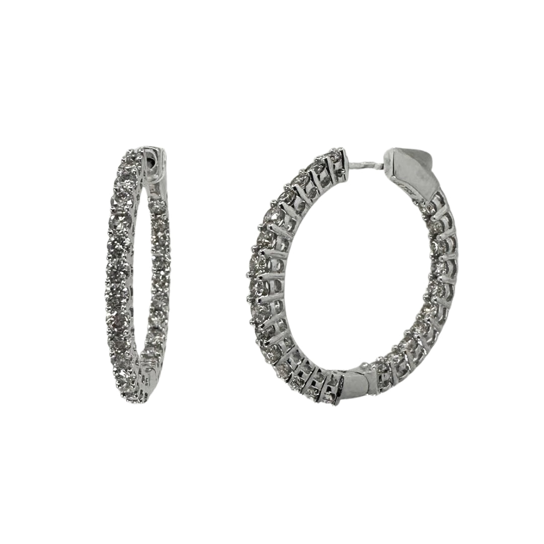 White Gold In/Out Diamond Hoop