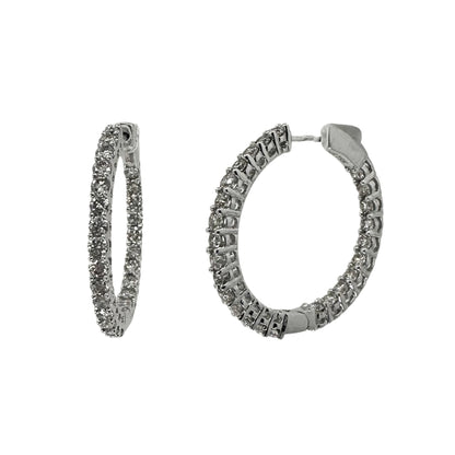White Gold In/Out Diamond Hoop