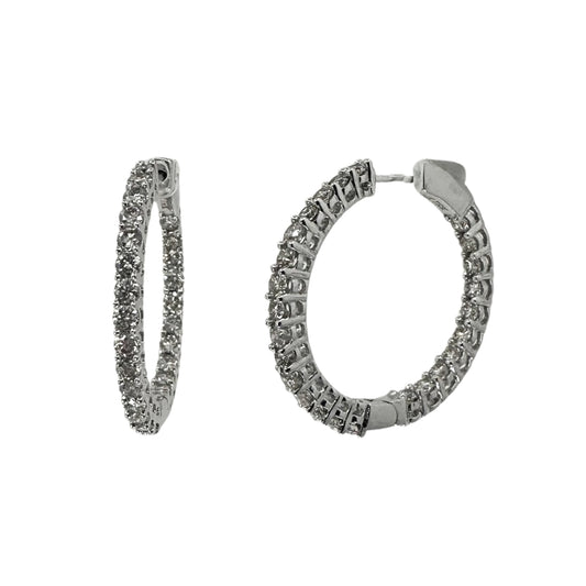 White Gold In/Out Diamond Hoop