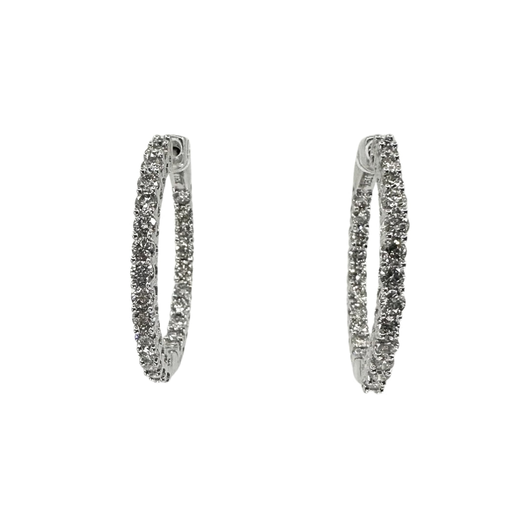 White Gold In/Out Diamond Hoop