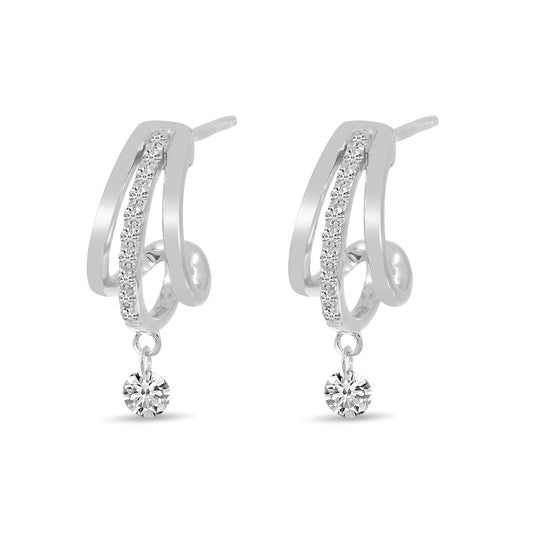 Triple Hoop Dancing Diamond Earrings