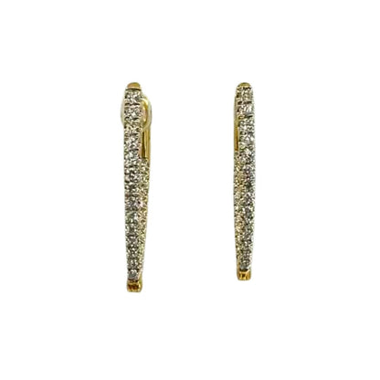 Yellow Gold Diamond Long Hoops
