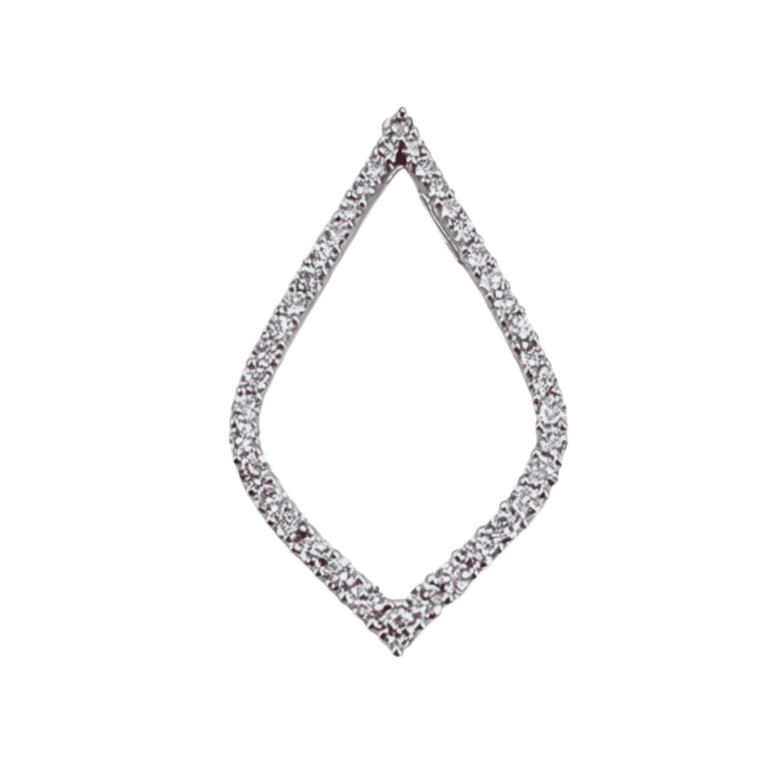 White Gold Round Diamond Freeform Pendant