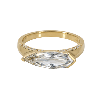 Gold Lab Pear Diamond Contemporary Fashion Ring