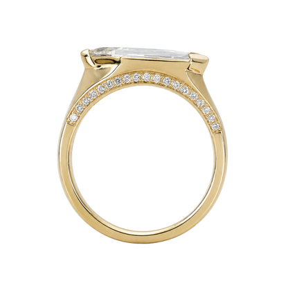 Gold Lab Pear Diamond Contemporary Fashion Ring