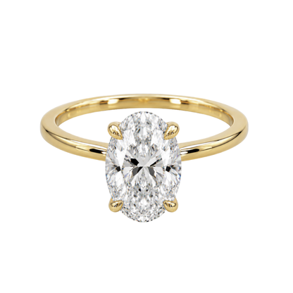 Gold Lab Oval Diamond Solitaire Engagement Ring
