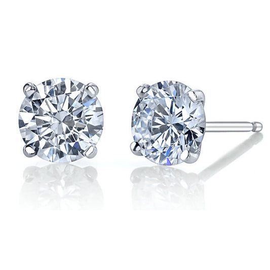 White Gold 2 Carat Lab Grown Diamond Studs