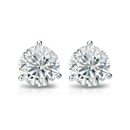 White Gold Round Diamond Martini Studs