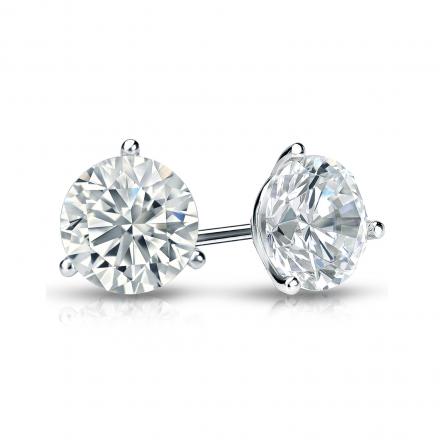 White Gold Round Diamond Martini Studs