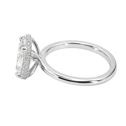 White Gold Lab Oval Solitaire Diamond Engagement Ring