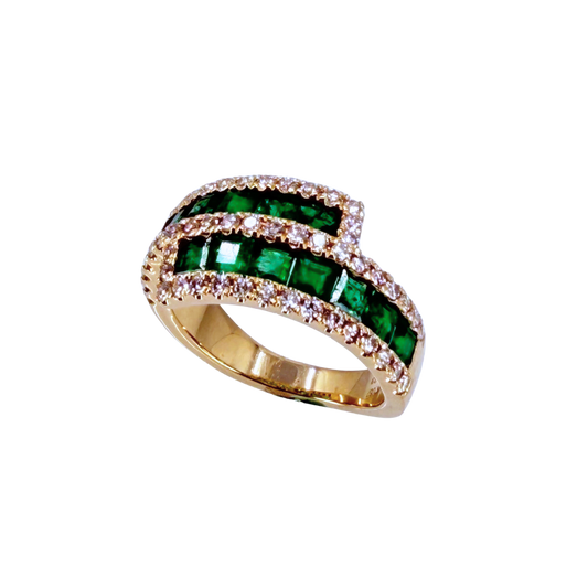 Princess Emerald Free Form Ring
