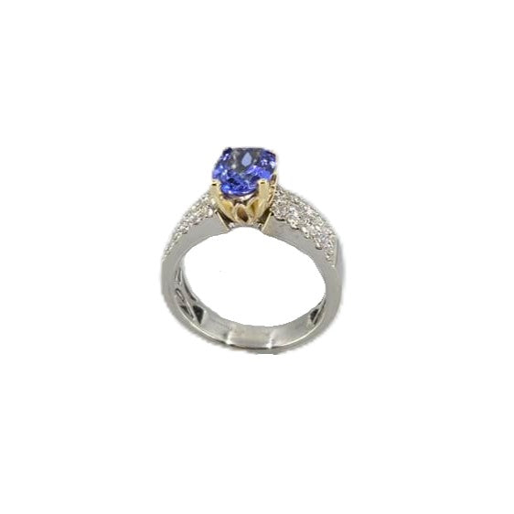 Two Tone Tanzanite and Diamond Ring
