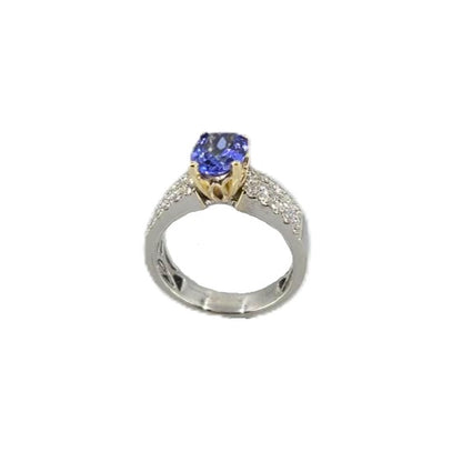 Two Tone Tanzanite and Diamond Ring