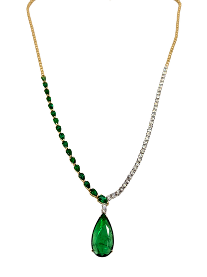 Two Tone Emerald Collar Necklace