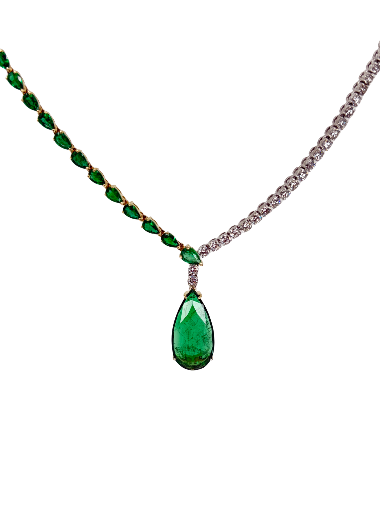 Two Tone Emerald Collar Necklace