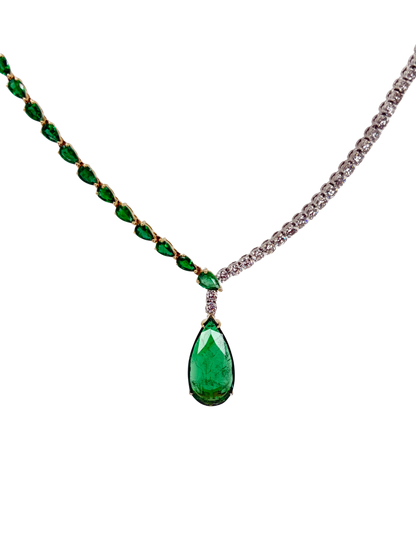 Two Tone Emerald Collar Necklace