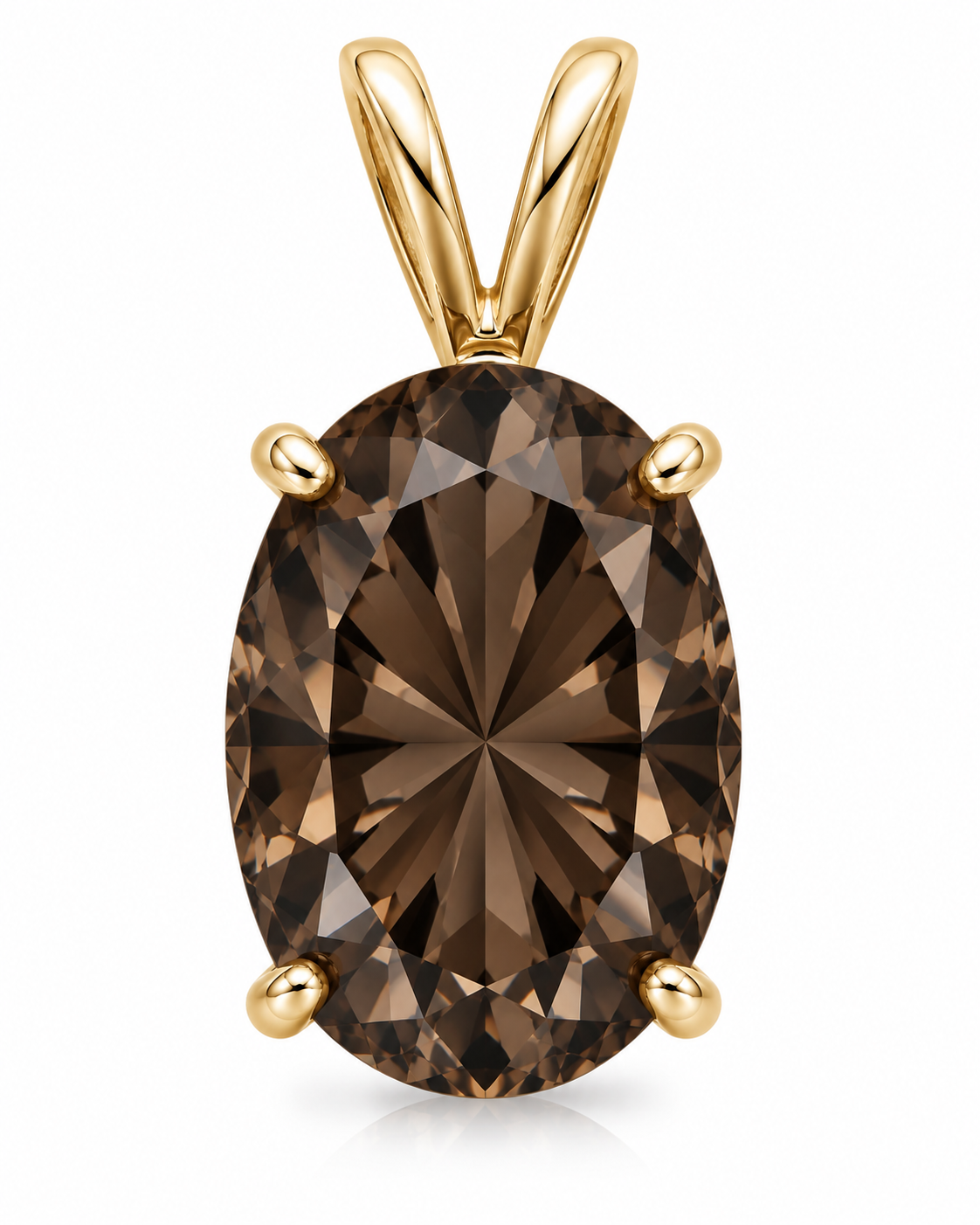 Yellow Gold Smoky Quartz Pendant