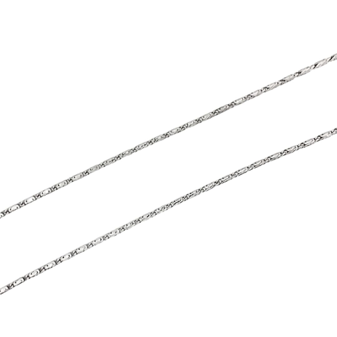 White Gold Diamond Cut Snail Link Necklace