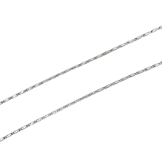 White Gold Diamond Cut Snail Link Necklace
