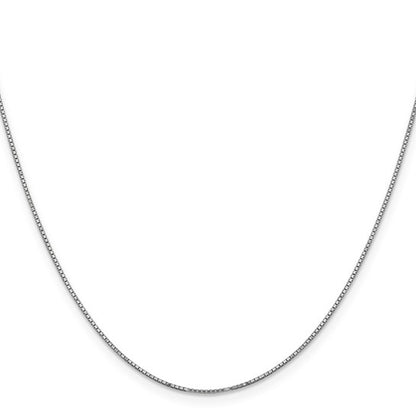 18 Inch White Gold Box Necklace