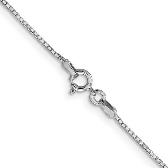 18 Inch White Gold Box Necklace