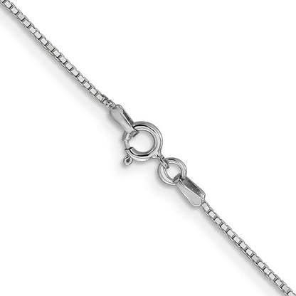 18 Inch White Gold Box Necklace