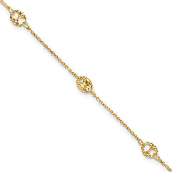 Yellow Gold 10 Inch Anklet