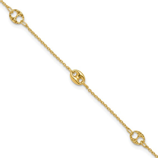 Yellow Gold 10 Inch Anklet