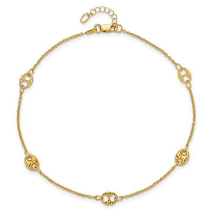 Yellow Gold 10 Inch Anklet