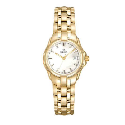 Yellow Steel Mother of Pearl Dial Milano Dress Watch