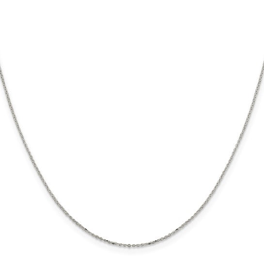 White Sterling Silver Cable Necklace