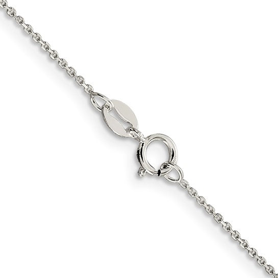 White Sterling Silver Cable Necklace