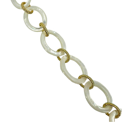 Oval Mother of Pearl Link Bracelet