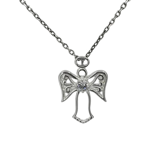 White Sterling Silver Angel Charm