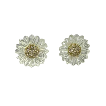 Carved Mother of Pearl Drop Earring and Jacket Combo