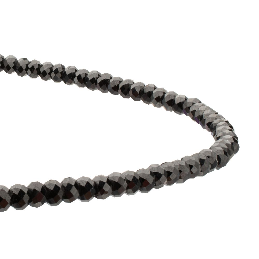Faceted Black Spinel Bead Necklace