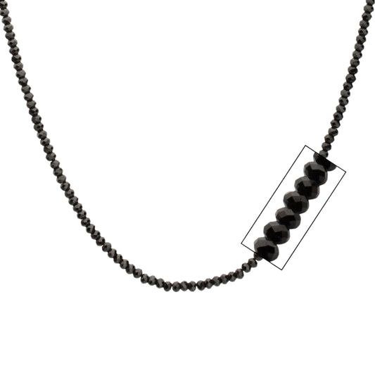 Faceted Black Spinel Bead Necklace