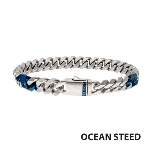 Blue Ion Black Sapphire Curb Bracelet