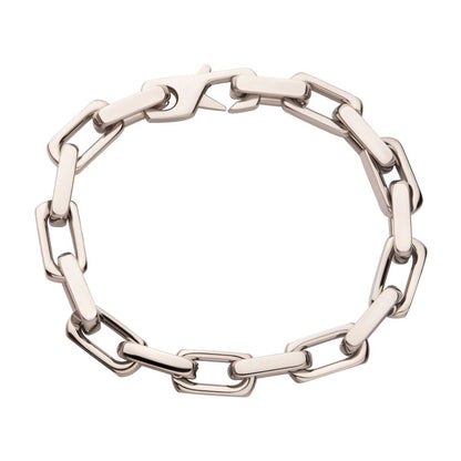 White Stainless Steel Anchor Link Bracelet