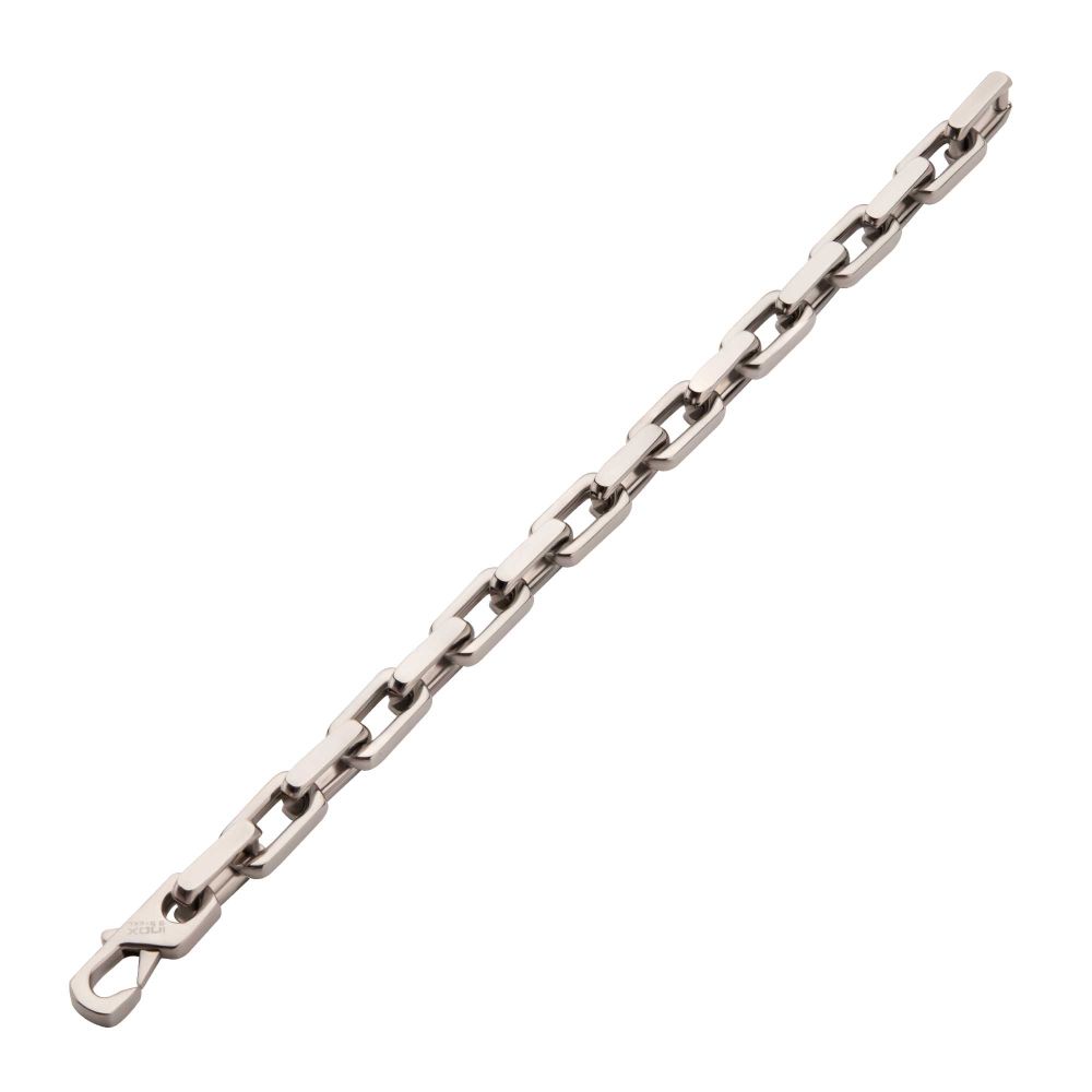 White Stainless Steel Anchor Link Bracelet