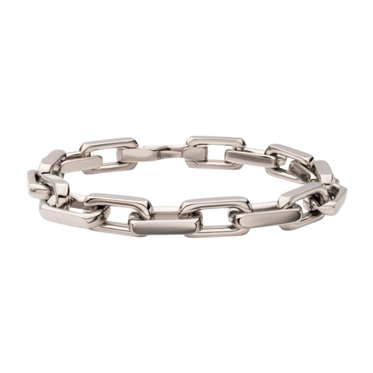 White Stainless Steel Anchor Link Bracelet