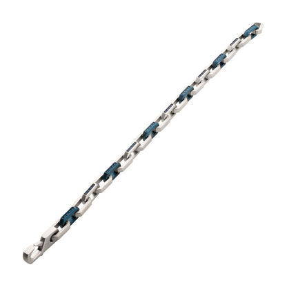 Stainless Steel and Blue Anchor Link Bracelet