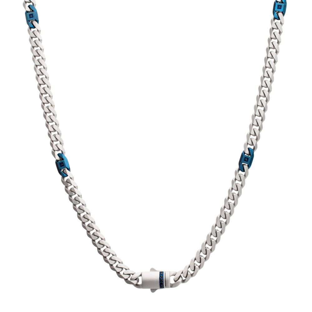 Blue Ion Satin Curb Necklace