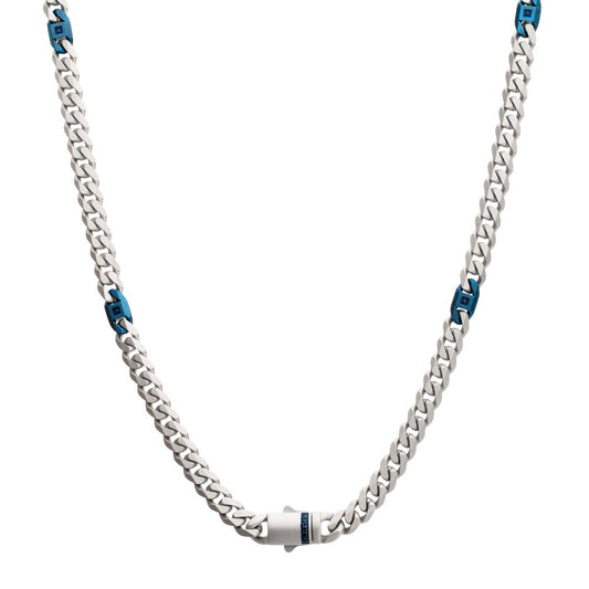 Blue Ion Satin Curb Necklace