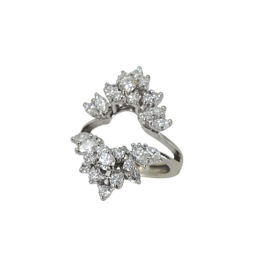 White Gold Marquise Diamond Insert Ring