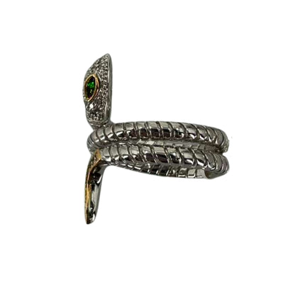 Two Tone Tsavorite Garnet Snake Ring
