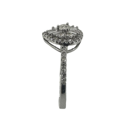 White Sterling Silver Mini Ballerina Ring