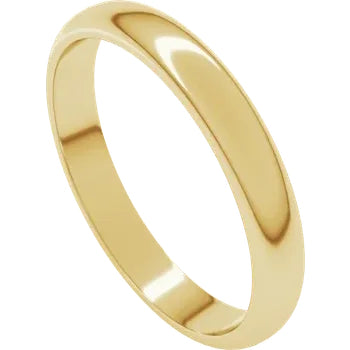 3MM Yellow Gold Half Round Band
