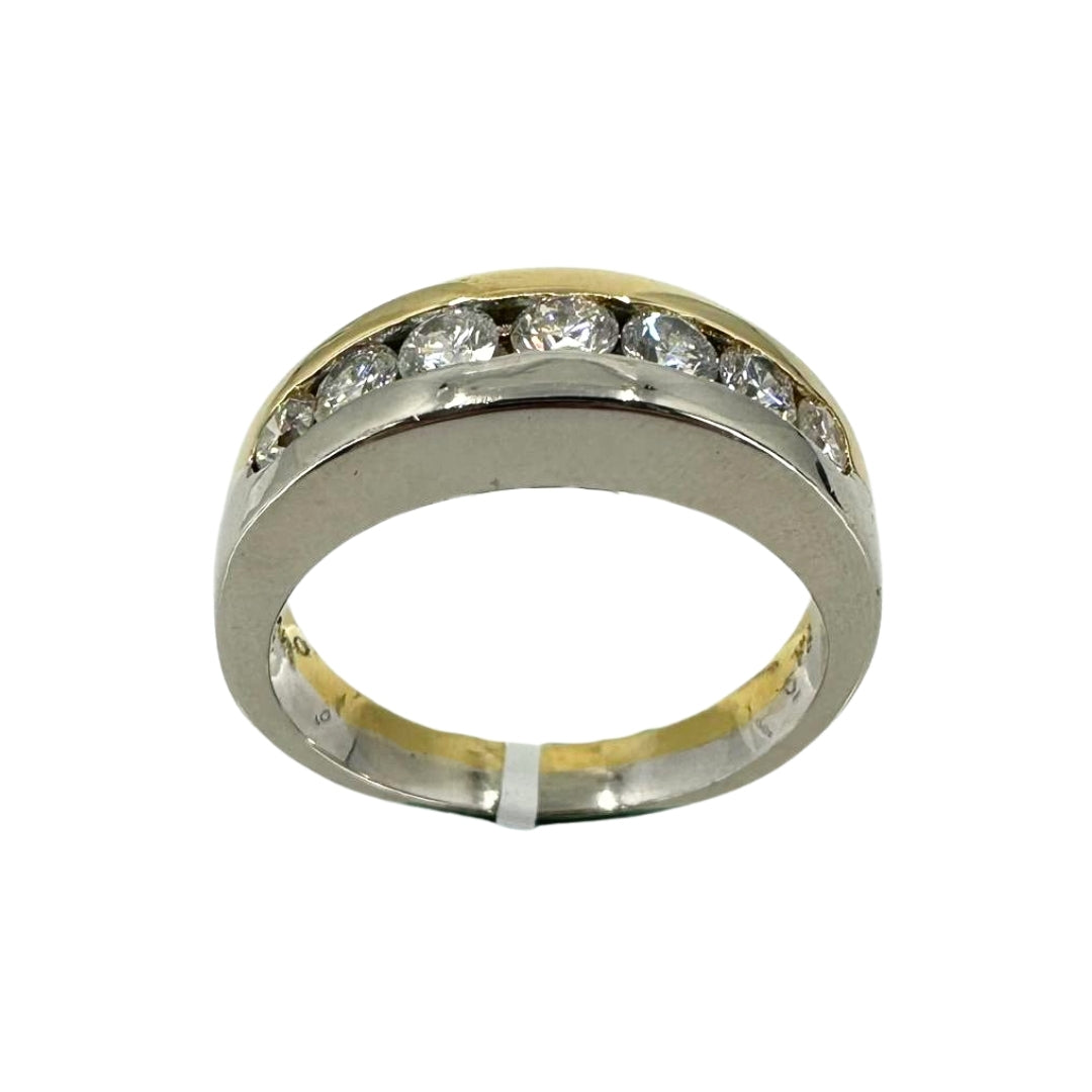 Two Tone Channel Set Diamond Ring